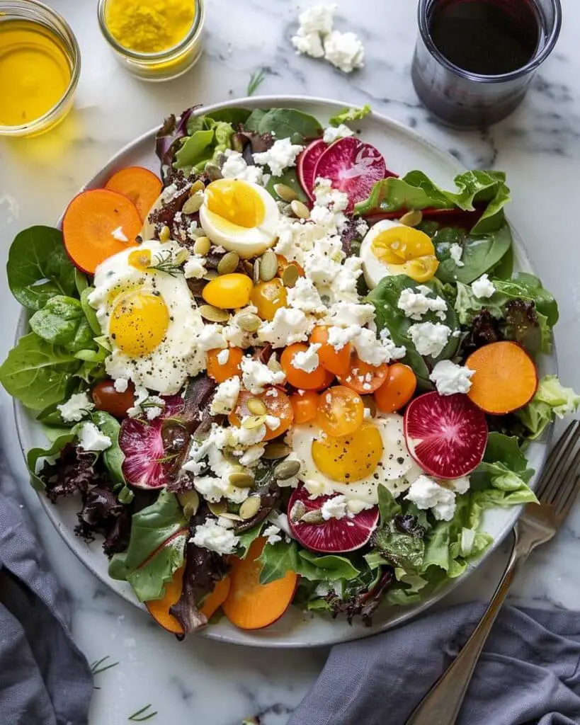Tasty Easter Spring Salad with Goat Cheese