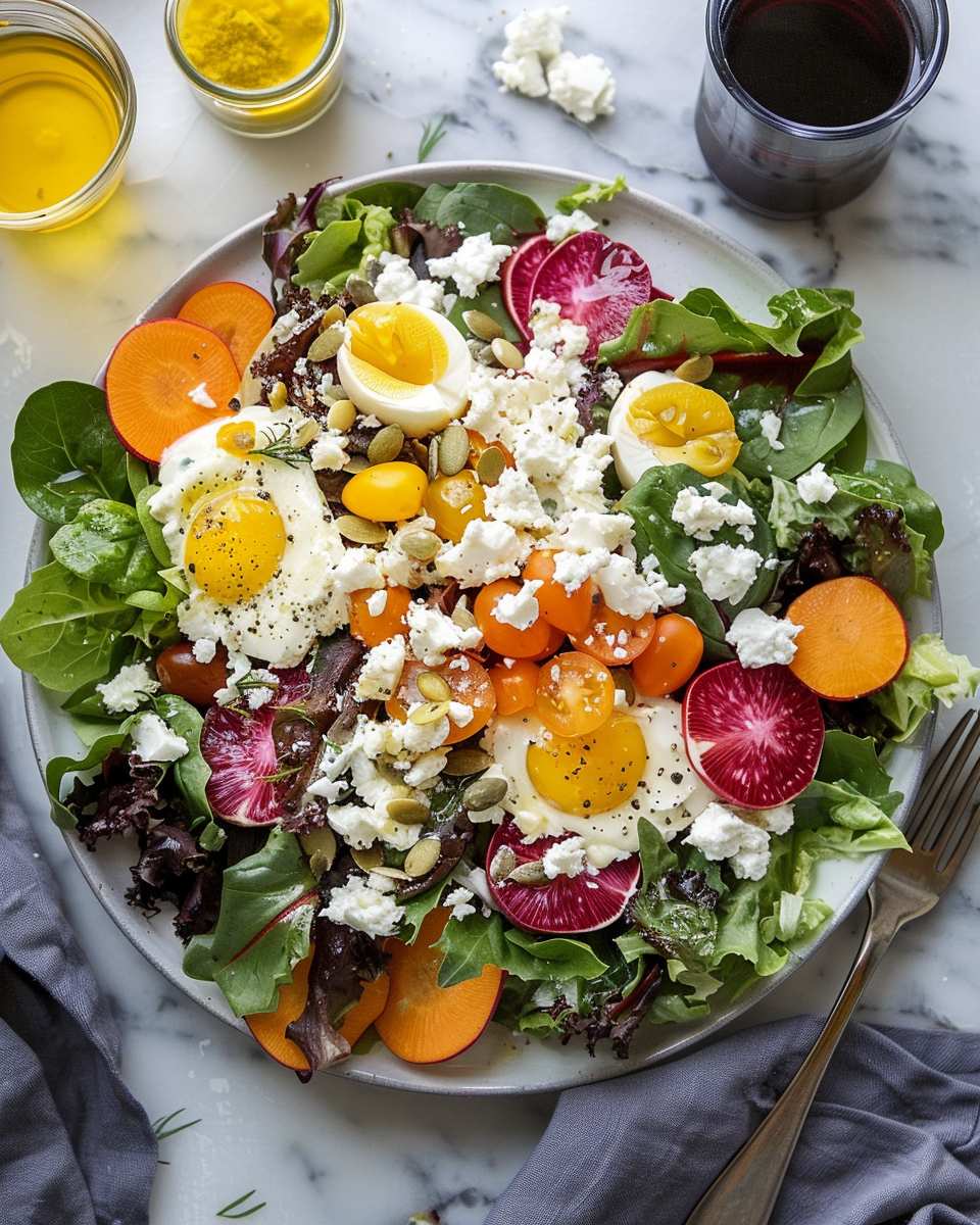 Tasty Easter Spring Salad with Goat Cheese