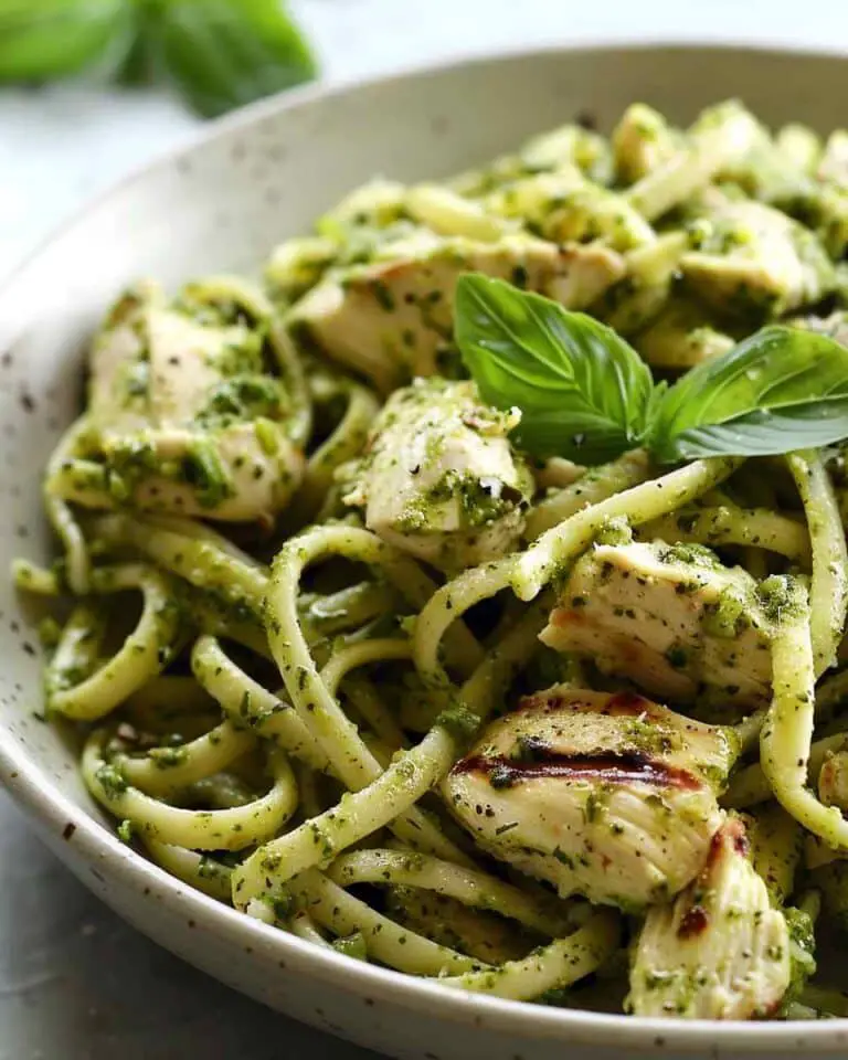Light Pesto Pasta with Chicken