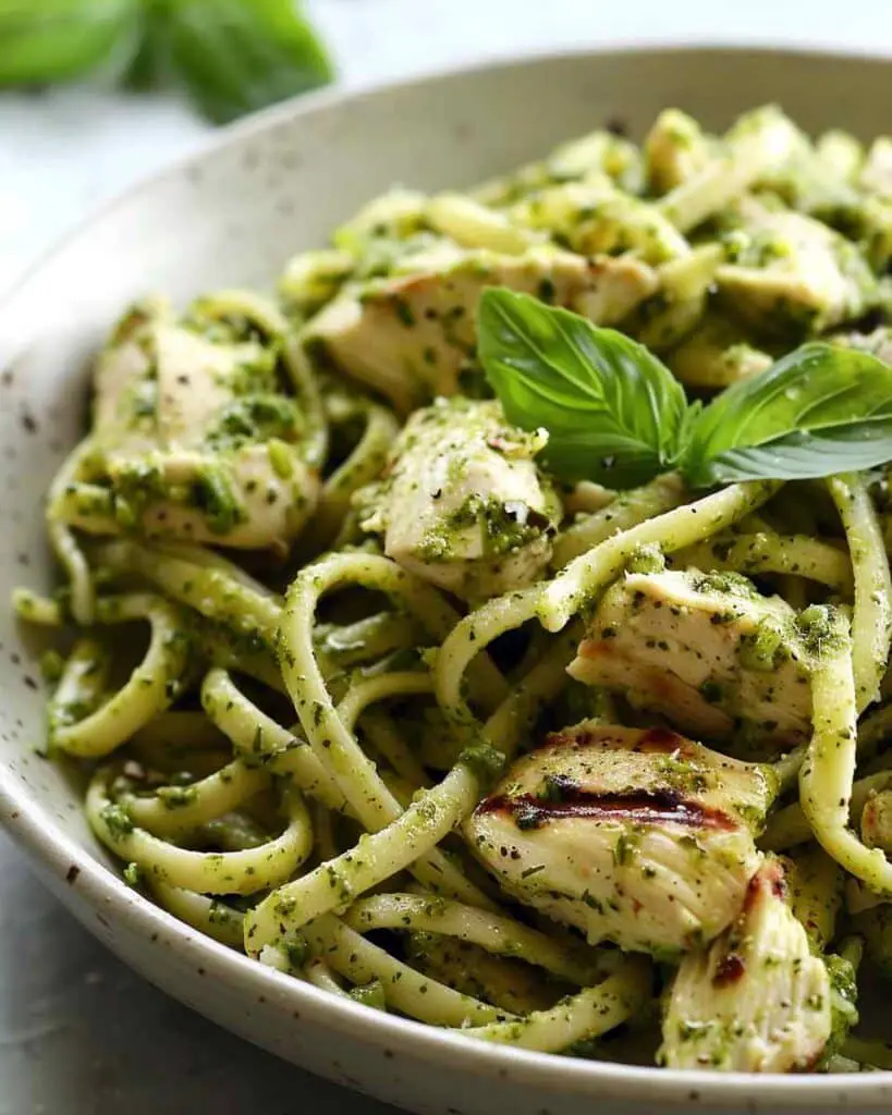 Light Pesto Pasta with Chicken