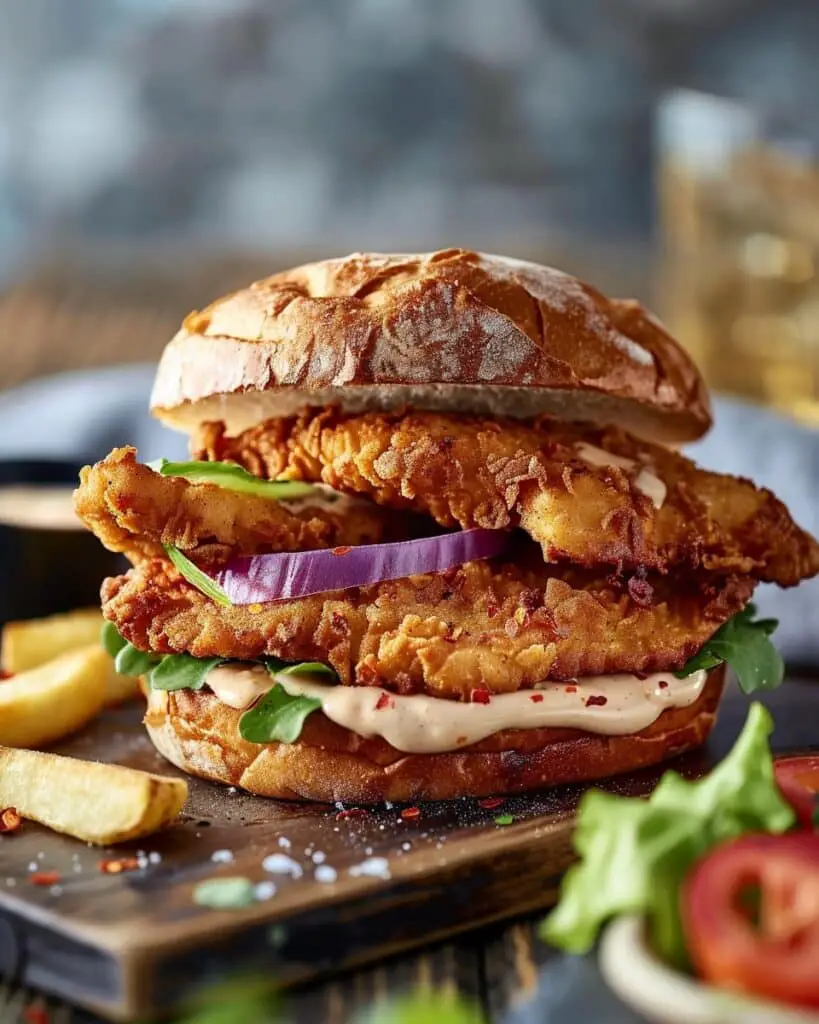 Cajun Crispy Chicken Sandwich with Garlic Aioli