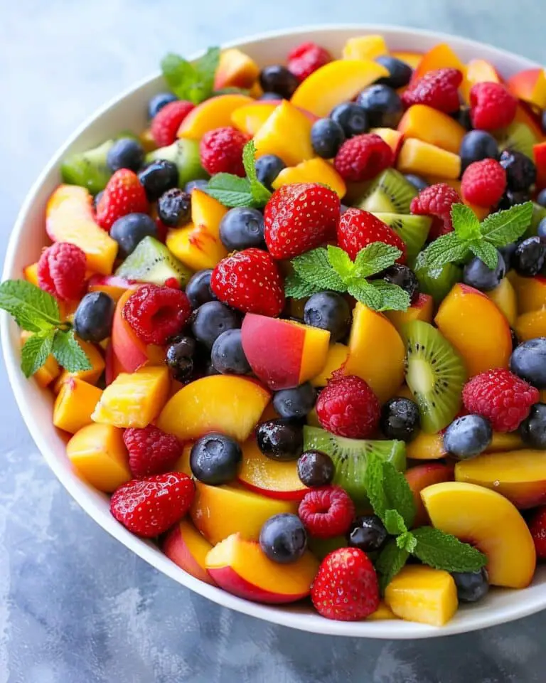 The BEST Summer Peach Fruit Salad