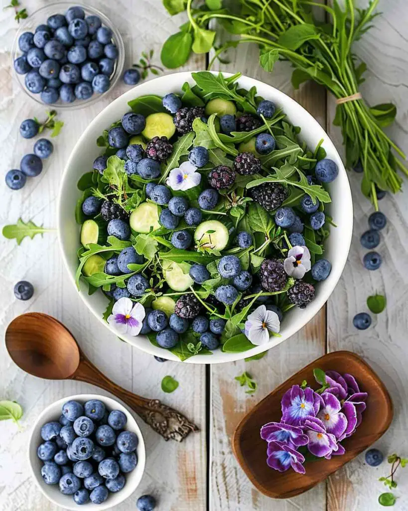 Blueberry Arugula Herb Salad