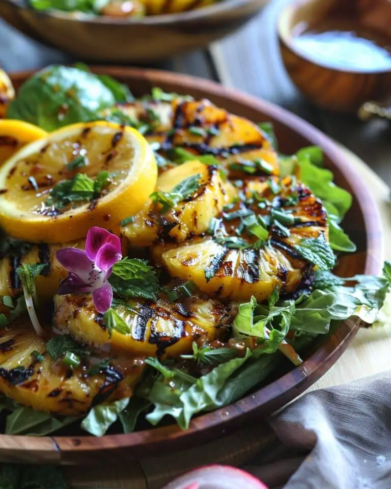 Grilled Pineapple Salad + Creamy Citrus Dressing