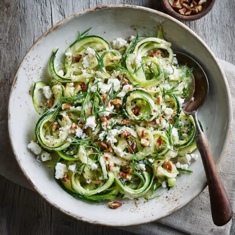 Raw Zucchini Salad with Creamy Feta Dressing