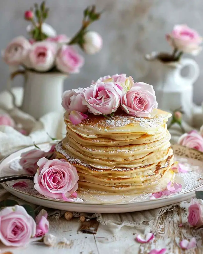 Fluffy Rose Water Pancakes
