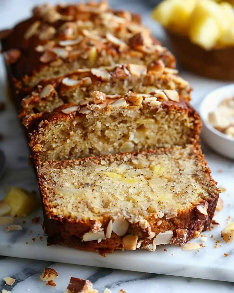 Hawaiian Banana Bread with Pineapple, Coconut & Macadamia Nuts