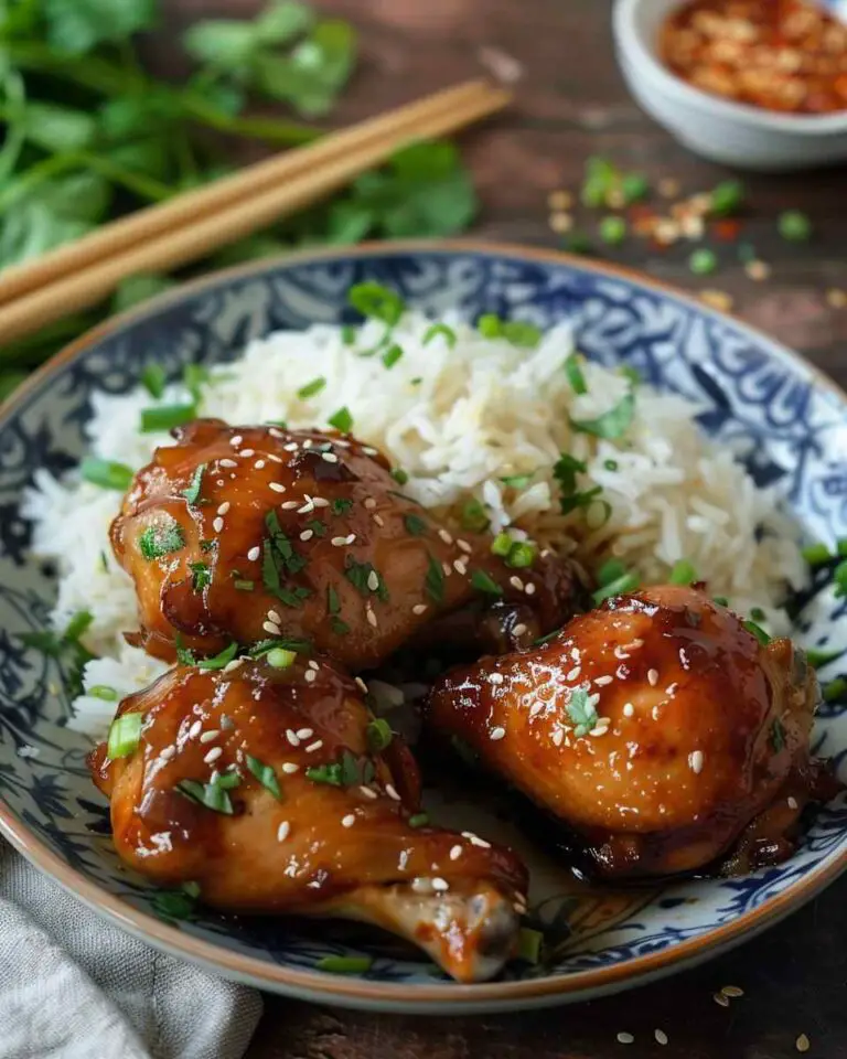 Caramelised Soy Chicken in Garlic Ginger Broth with Rice