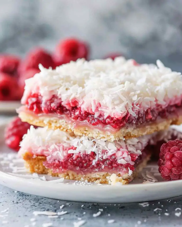 Raspberry Coconut Squares