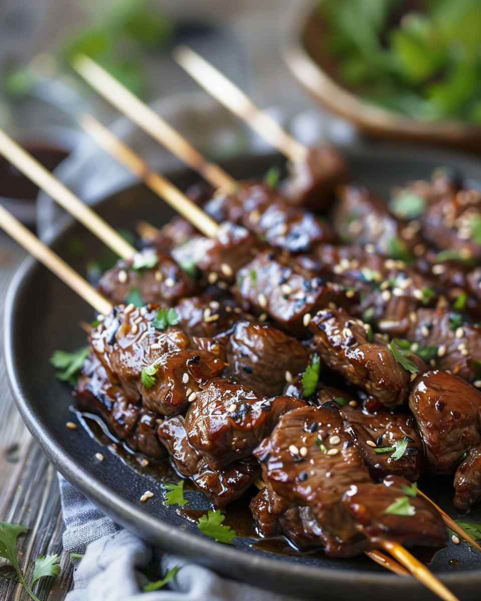 Sweet Teriyaki Beef Skewers