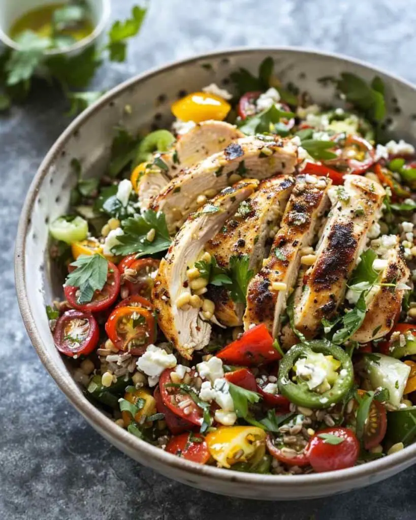 Greek Grain + Roasted Chicken Salad