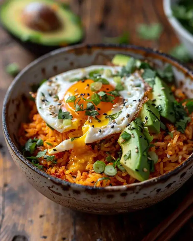 Crispy Rice Bowl with Fried Eggs and Avocado