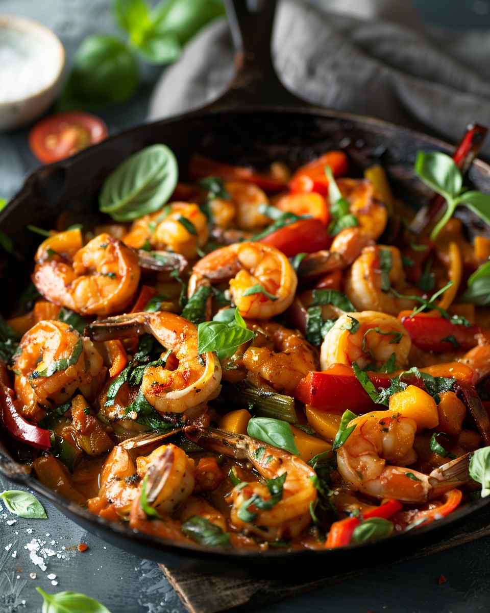 Shrimp and Vegetables Skillet