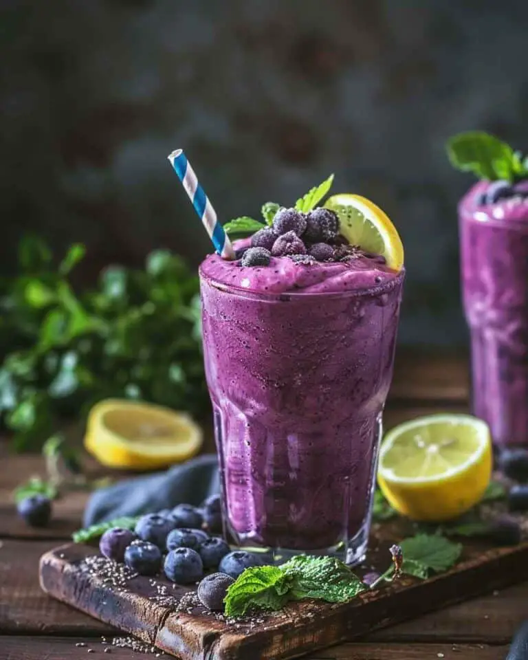 Blueberry Avocado Smoothie With Lemon & Yogurt