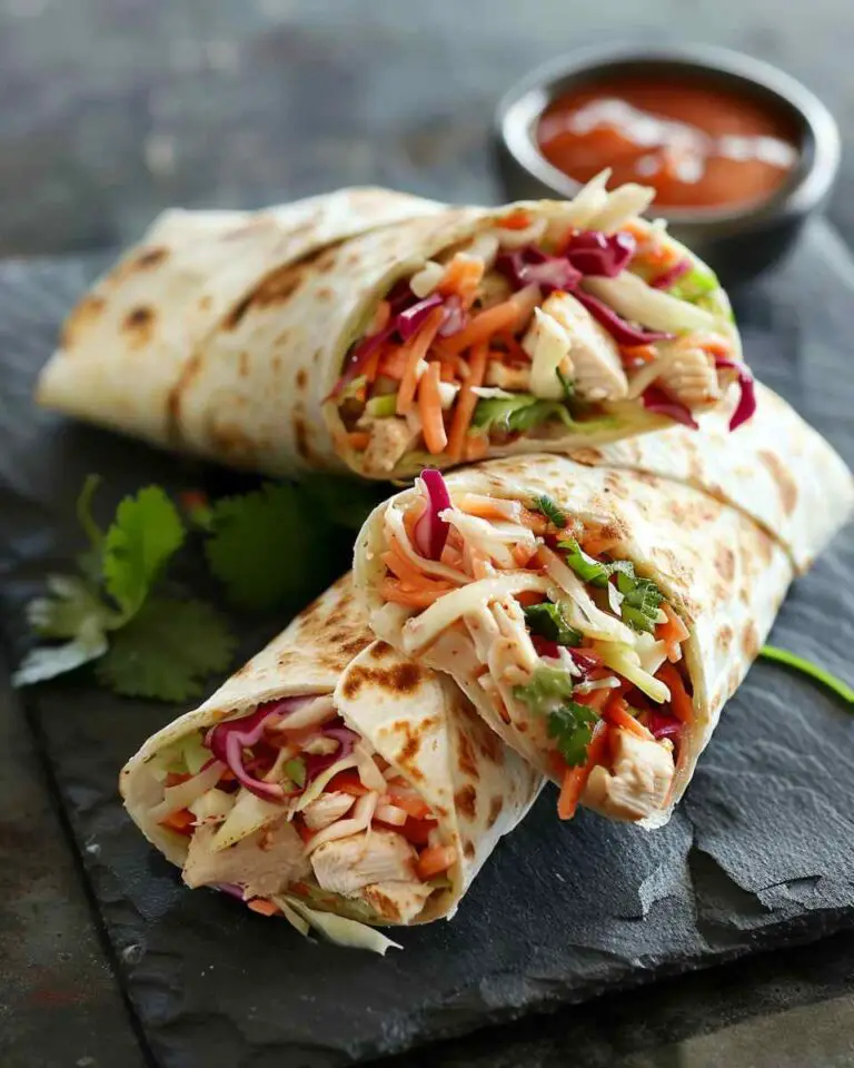 BBQ Chicken Coleslaw Wraps