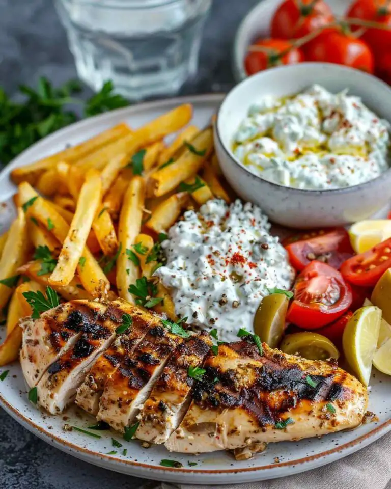 Greek Style Chicken Plate with Tzatziki & Fries
