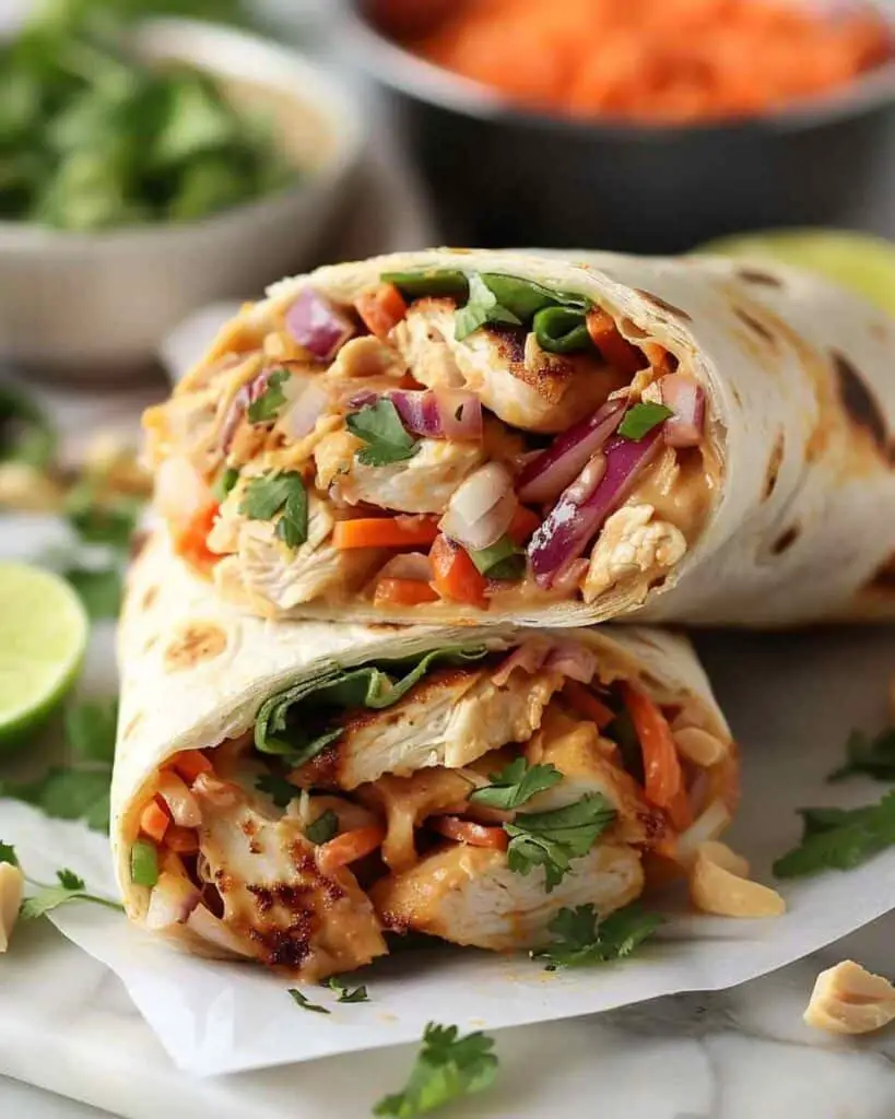 Thai Peanut Chicken Wrap