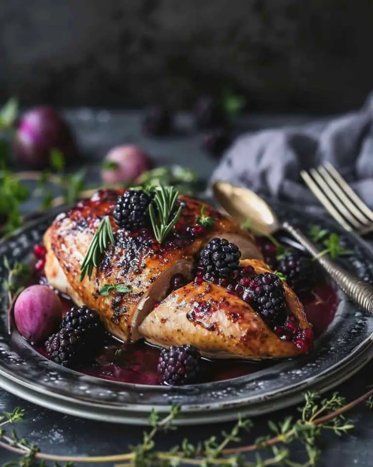 Sweet & Spicy Blackberry Stuffed Chicken