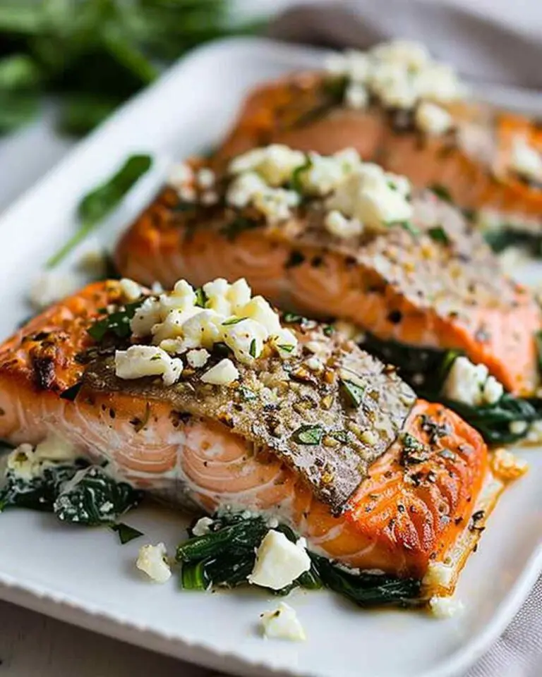 Stuffed Salmon With Spinach & Feta