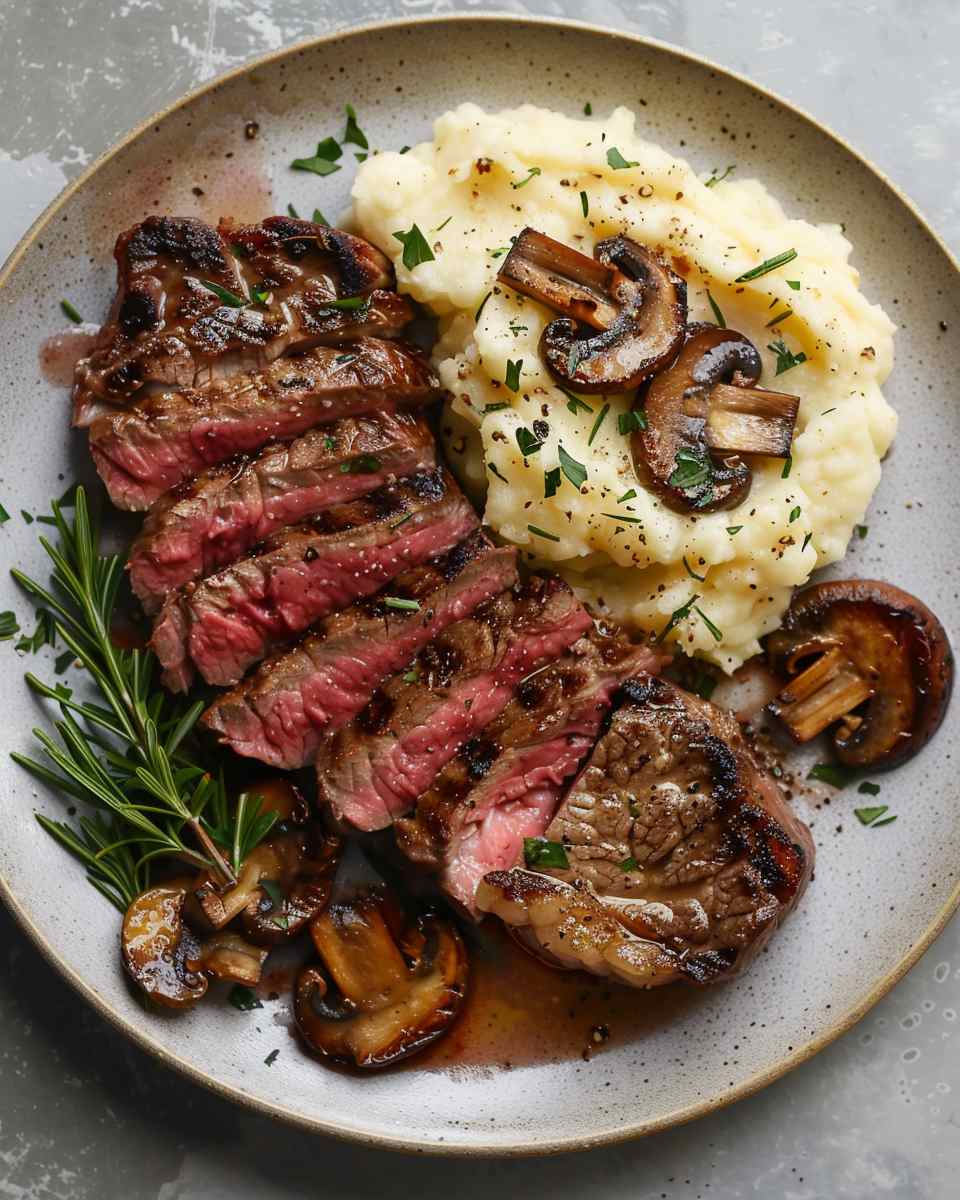 Beef Steak with Mushroom Mash