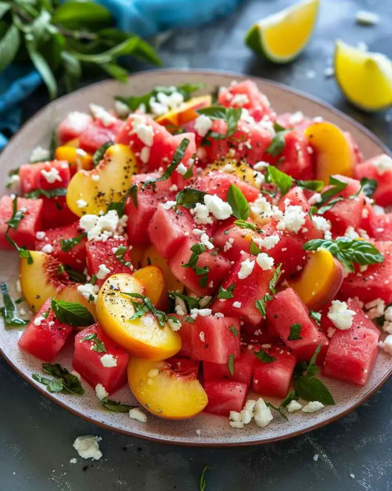 Easy Summer Peach Watermelon Salad