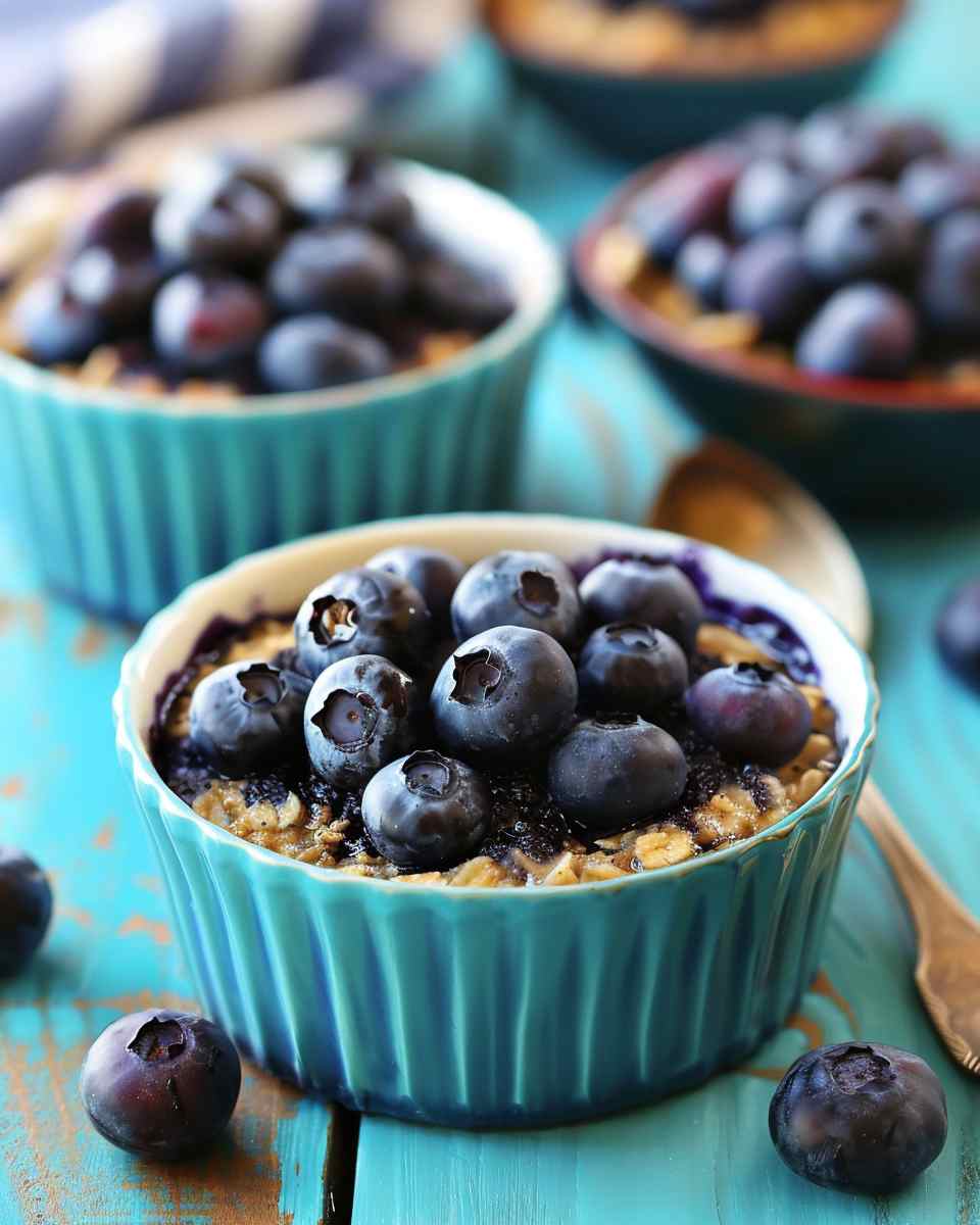 Amish-Style Baked Oatmeal with Blueberries