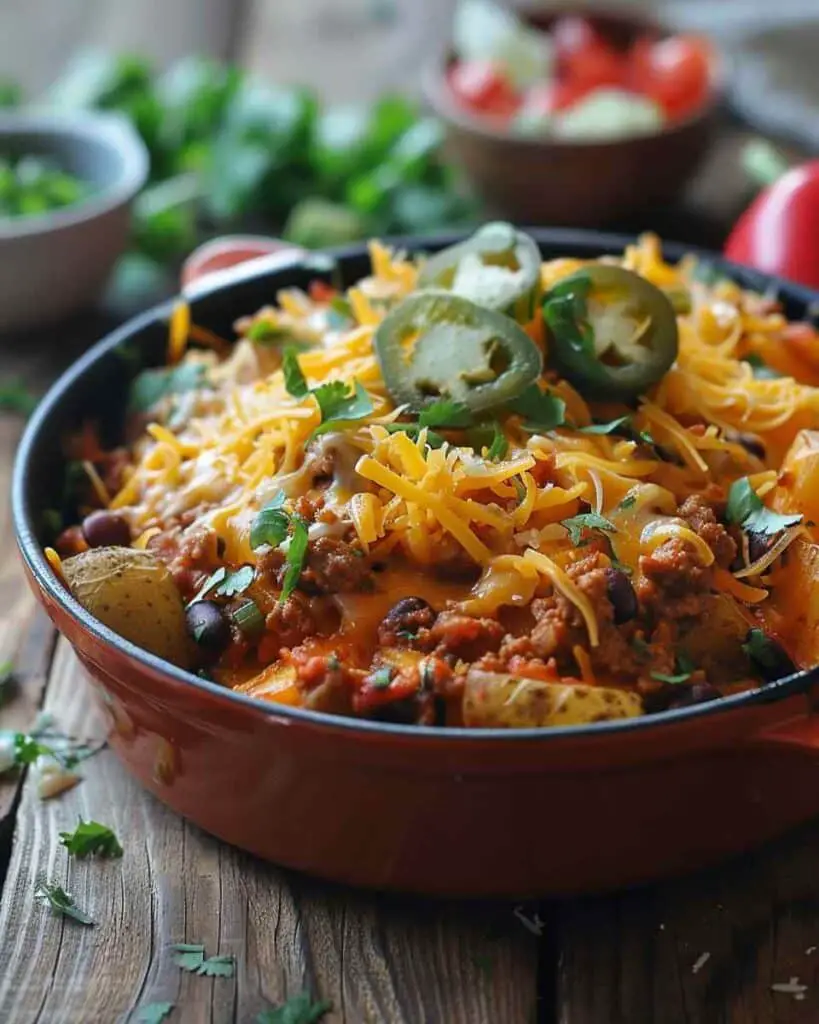 Cheesy Taco Potatoes For Dinner