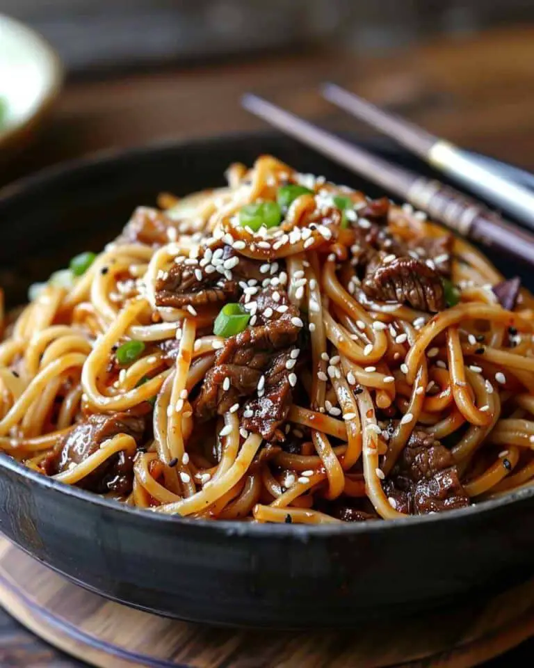 20 Minute Korean Beef Sesame Noodles