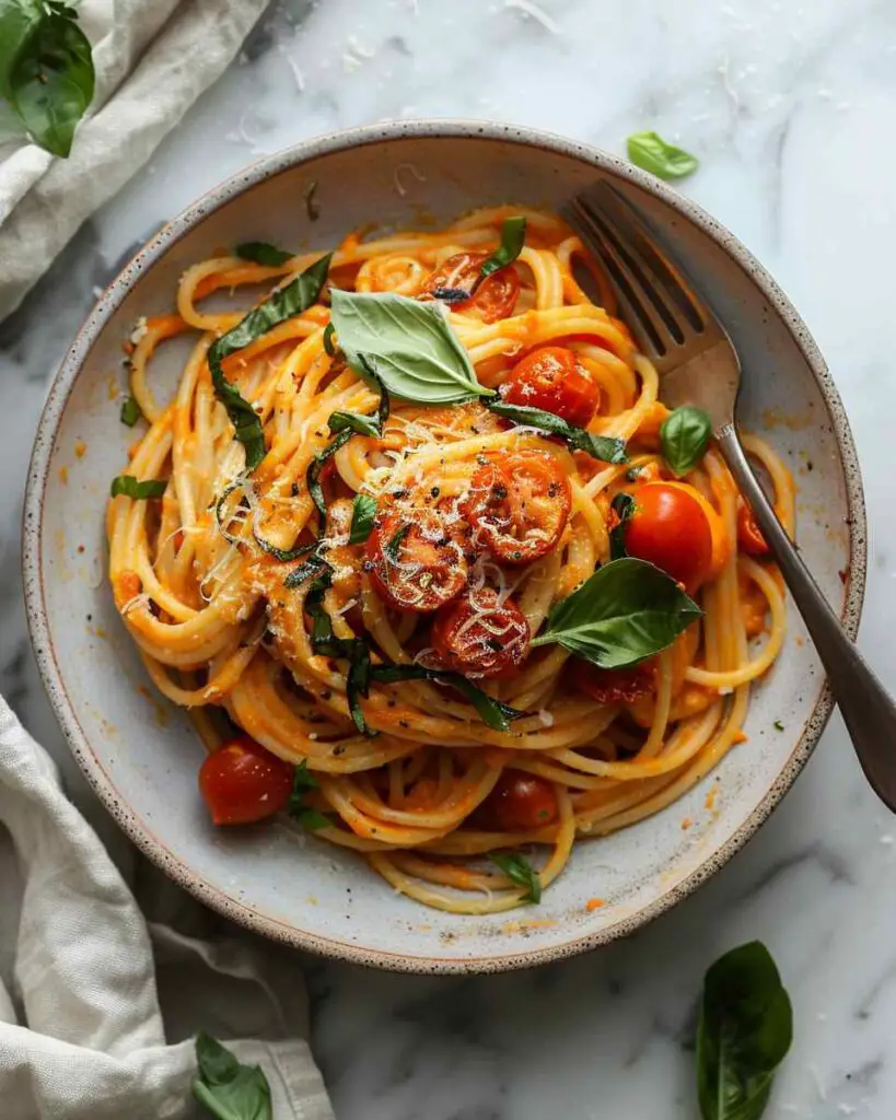 Roasted Tomato and Garlic Ricotta Pasta