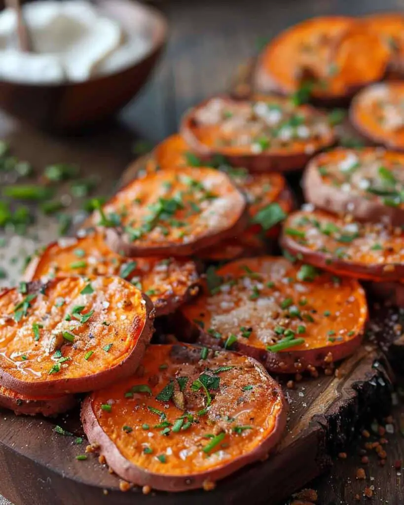 Spiced Roasted Sweet Potato Rounds with Lime & Crunch