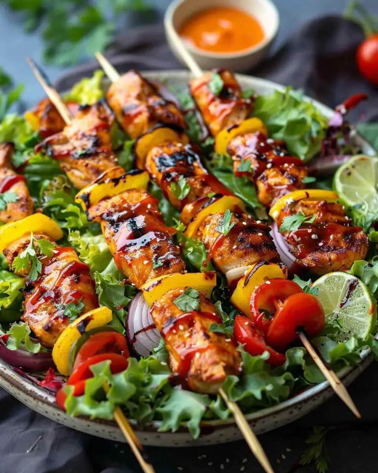 BBQ Chicken Skewer Salad