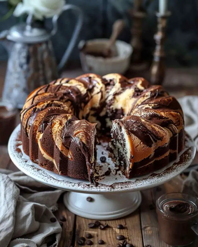 Mocha Fudge Swirl Pound Cake