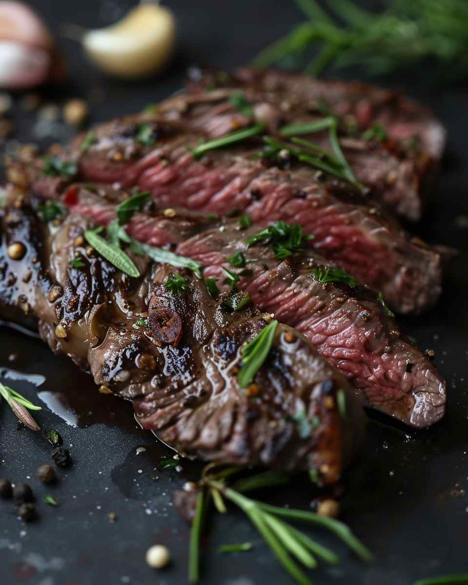 Bavette Steak & Roasted Garlic Pan Sauce