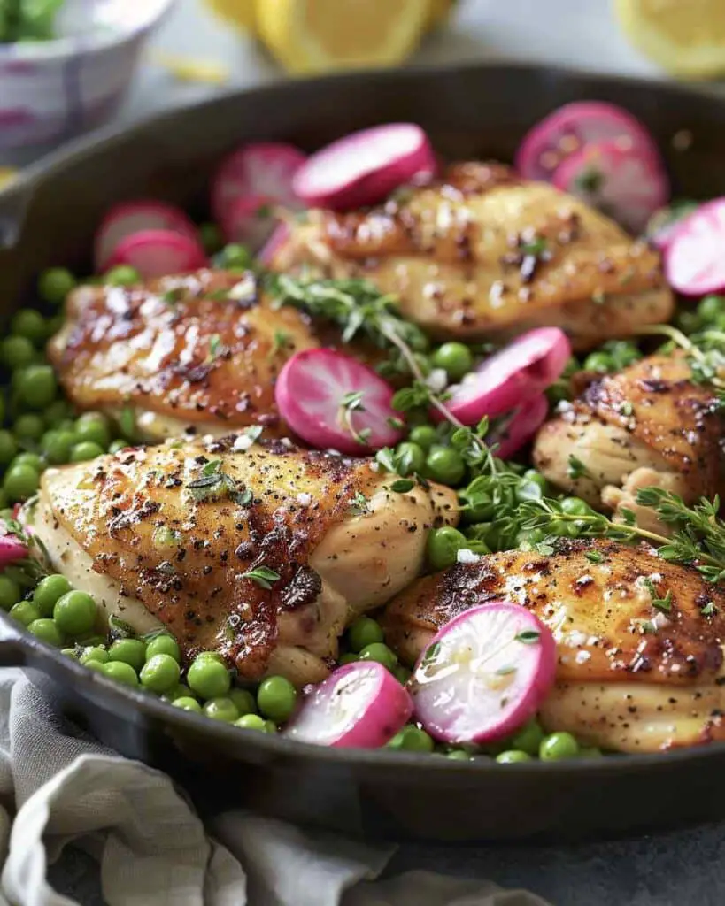 Lemon Chicken with Radishes and Peas