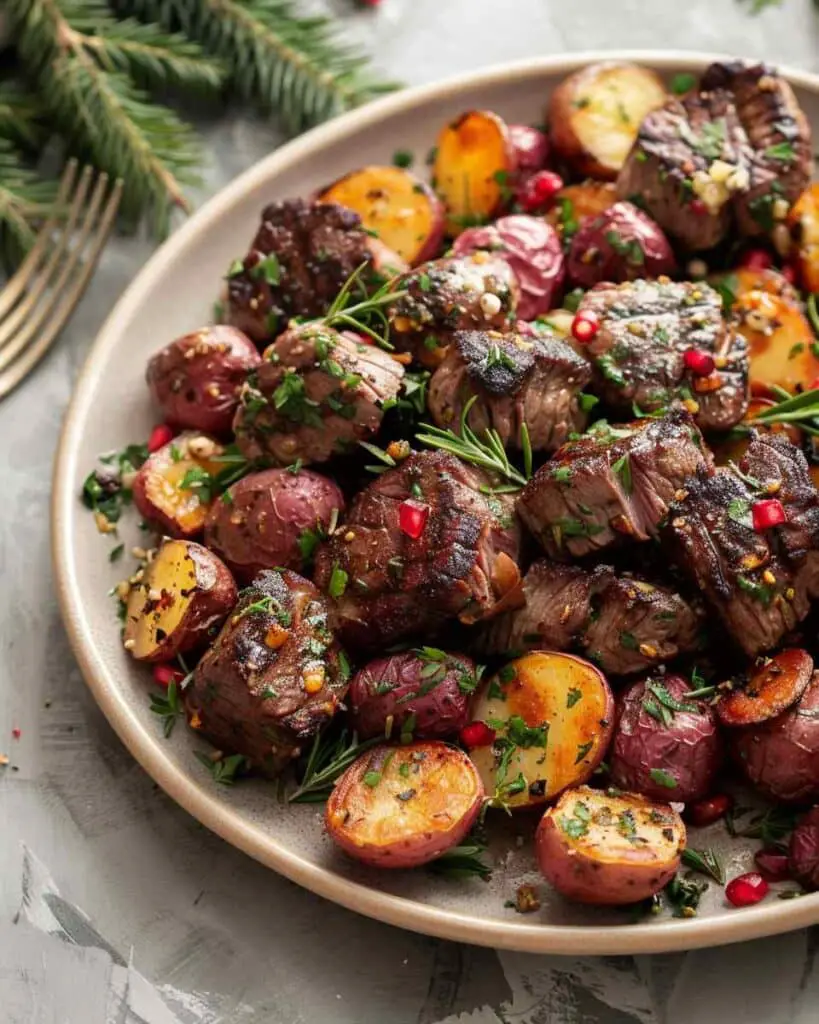 Garlic Butter Steak Bites with Crispy Potatoes