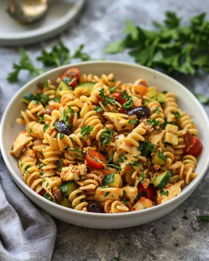 Tangy Mediterranean Pasta Salad