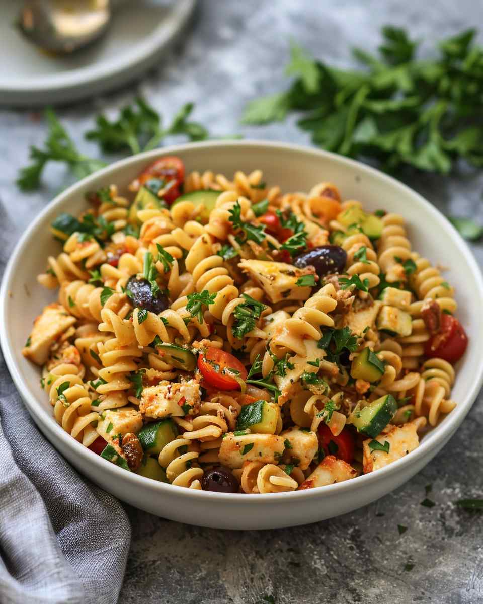 Tangy Mediterranean Pasta Salad