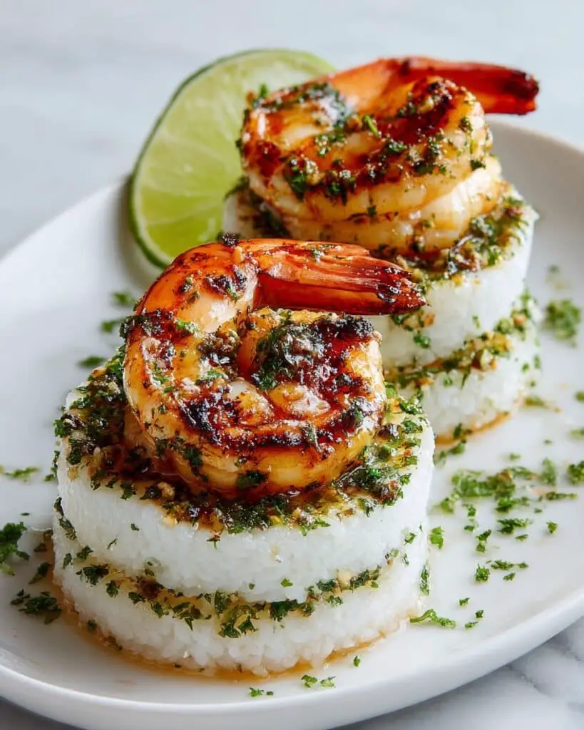 Lime Cilantro Shrimp Rice Cakes Recipe