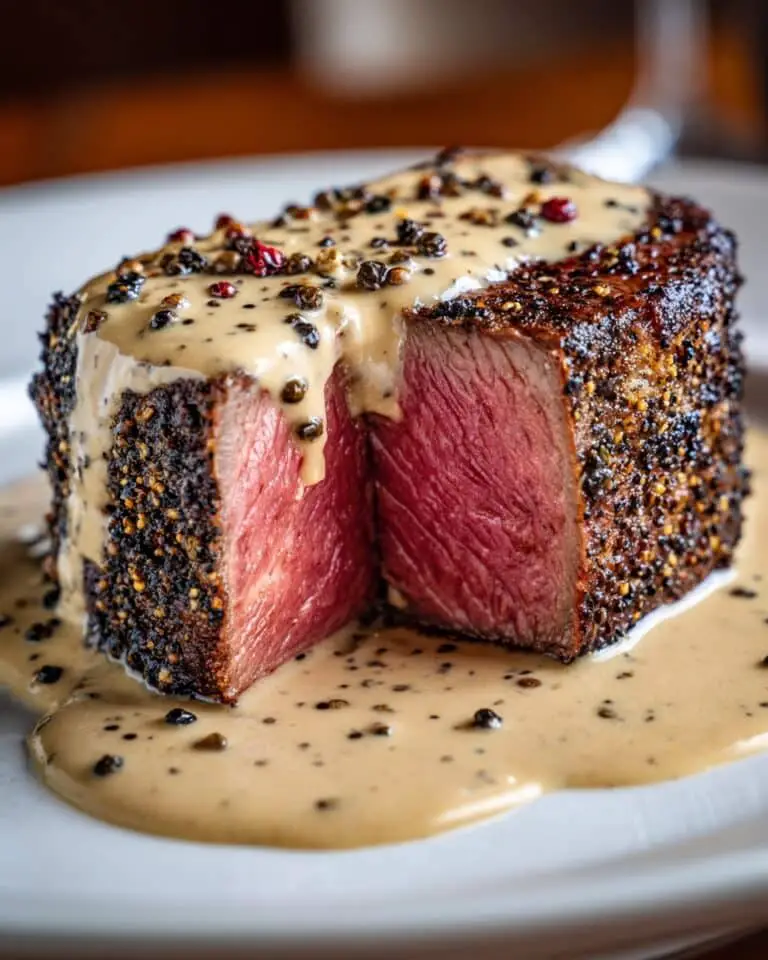 Steak au Poivre with Cognac Cream Sauce Recipe