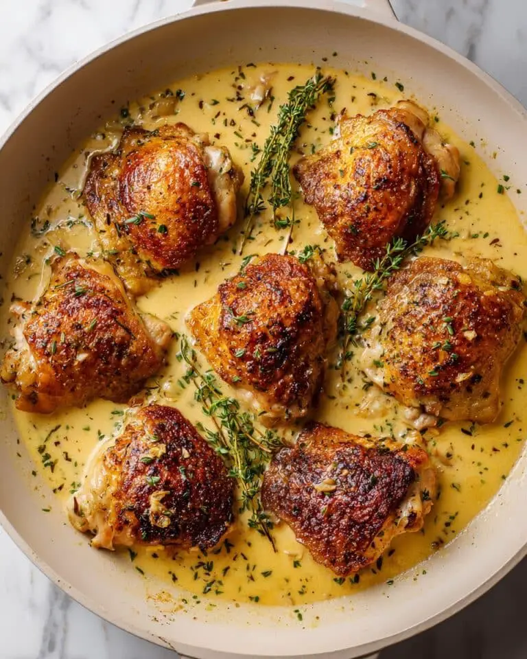 Creamy Garlic Chicken Thighs Recipe