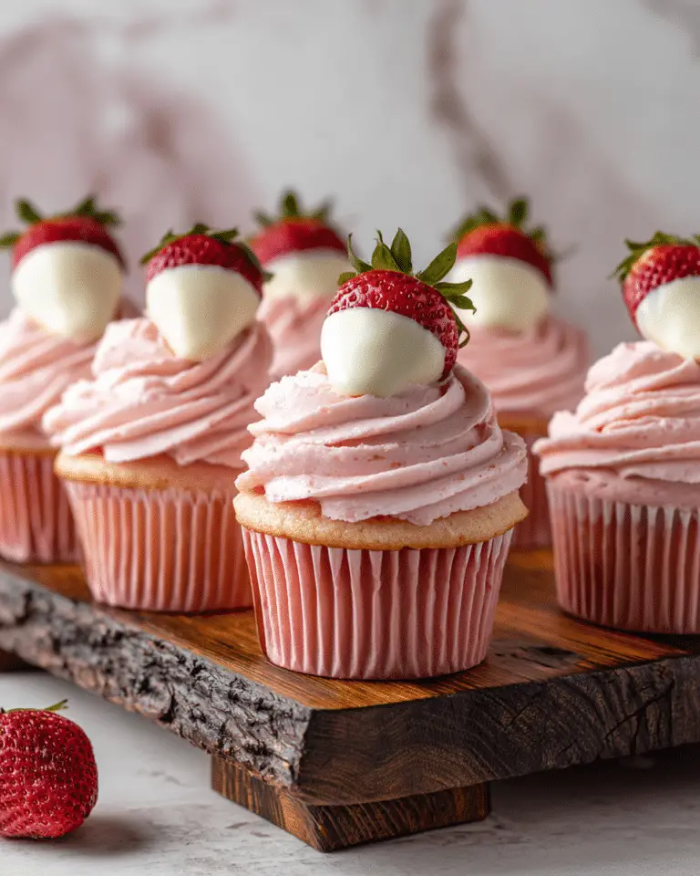 White Chocolate Strawberry Cupcakes Recipe