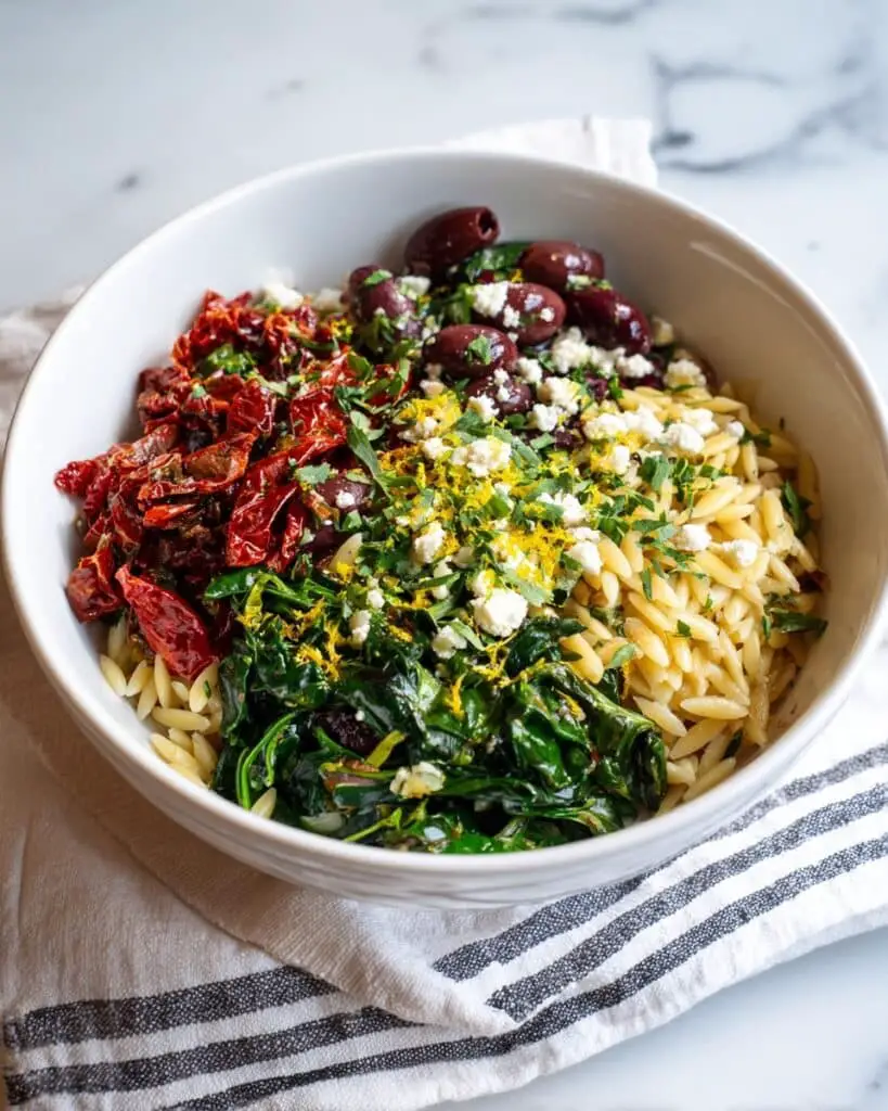 Orzo Pasta Salad with Feta and Sun-Dried Tomatoes Recipe