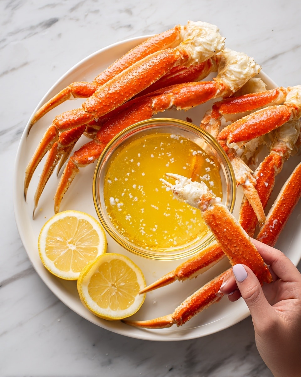 The image shows a silver metal tray lined with light brown parchment paper, holding five cooked crab clusters. Each crab cluster has bright orange legs with white tips and creamy white body segments. The crab legs are long and thin with a slightly shiny texture, arranged loosely in a natural way with some curved and some straight. The tray is set on a white marbled surface with light gray veins. The lighting is bright, making the orange color of the crab stand out clearly. photo taken with an iphone --ar 4:5 --v 7