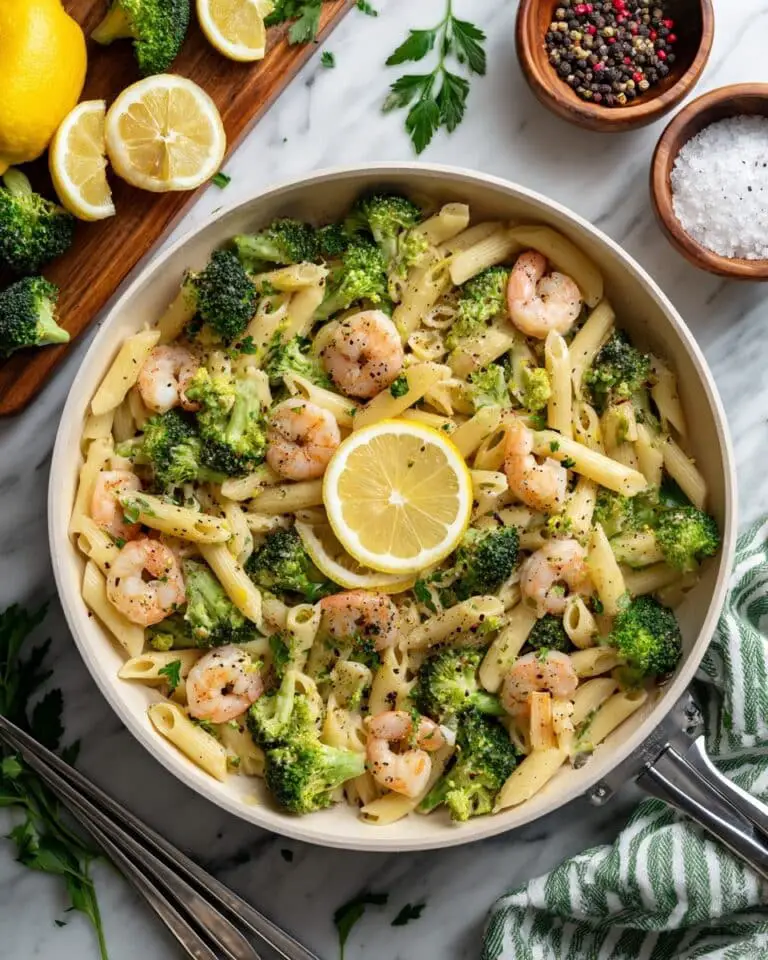 Shrimp and Broccoli Pasta with Lemon and Parmesan Recipe