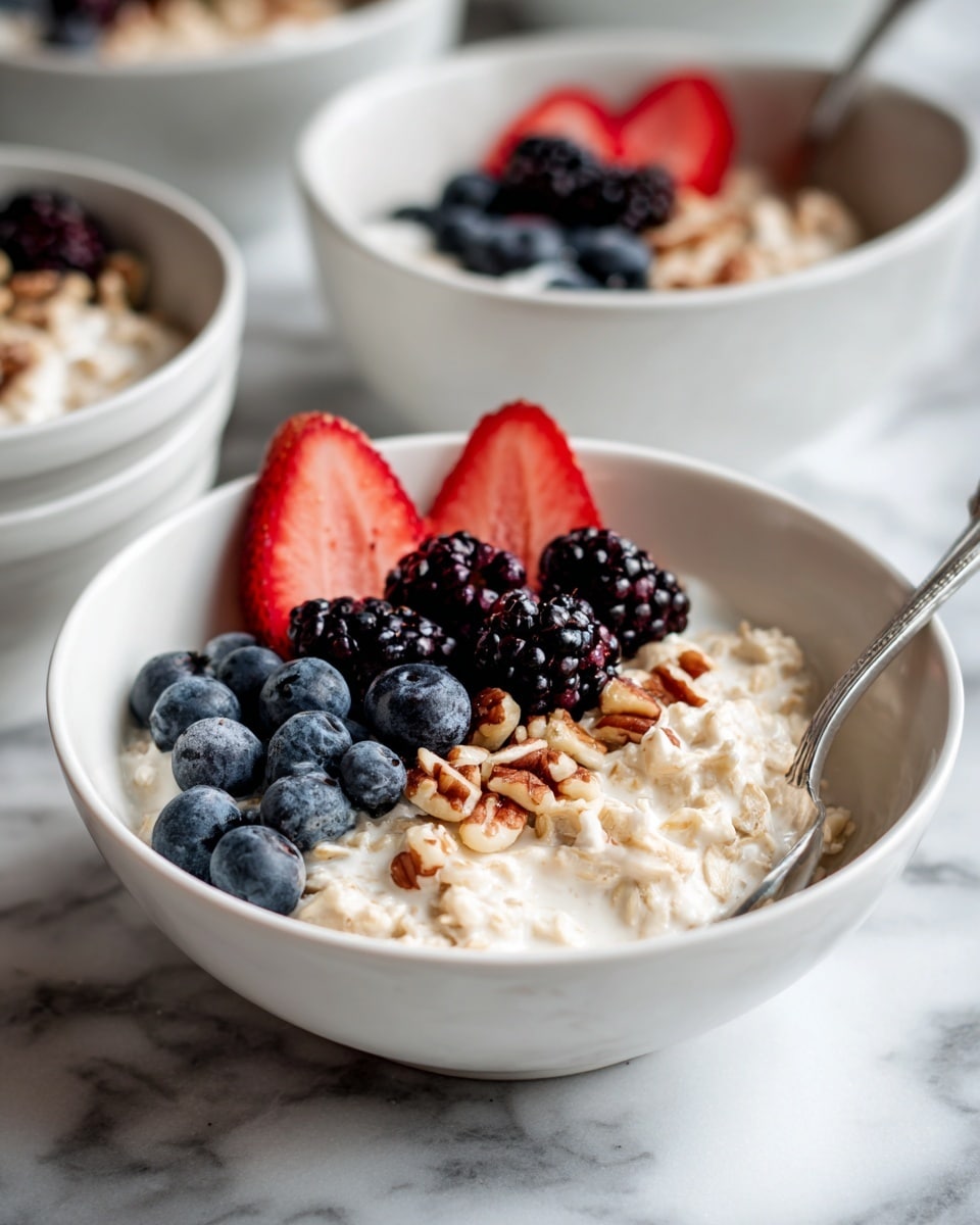 Old Fashioned Oatmeal Pudding with Berries and Nuts Recipe