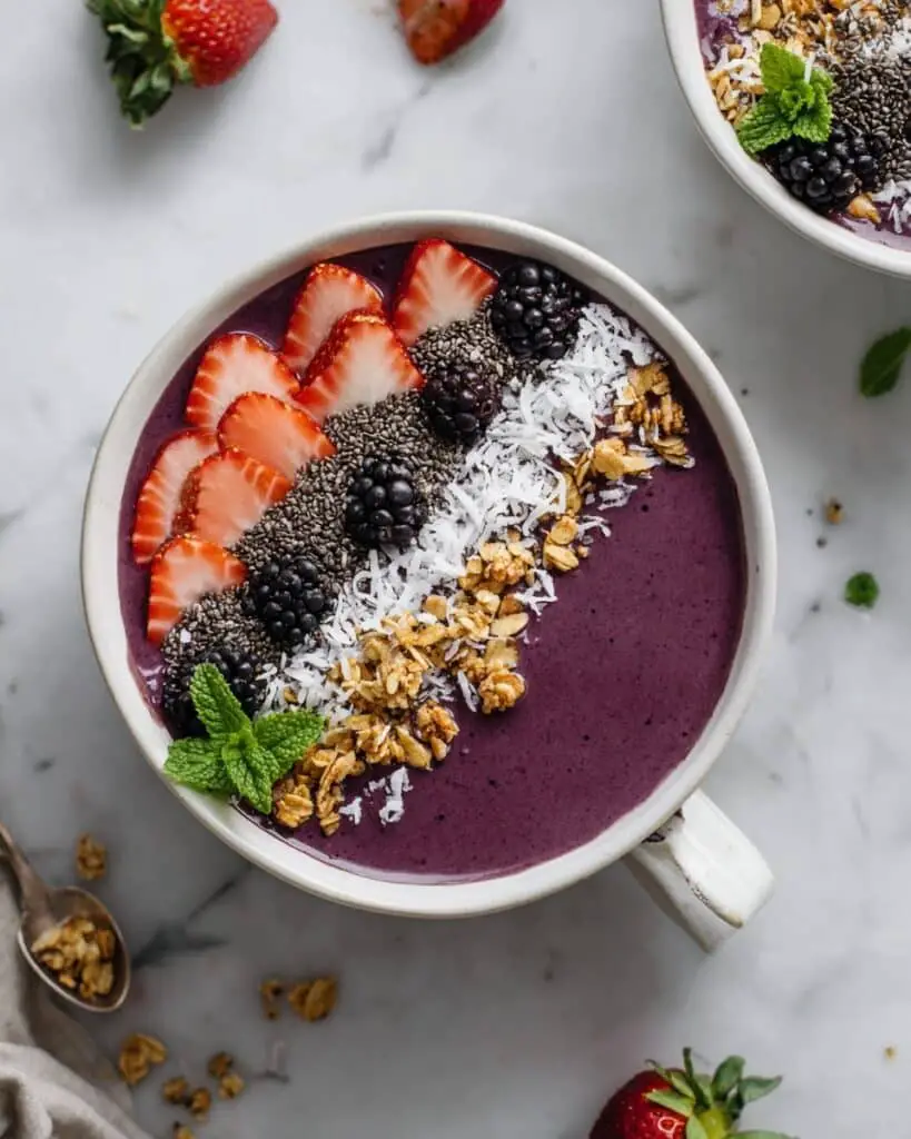 Delicious Acai Bowl with Fresh Fruit, Granola, and Coconut Recipe