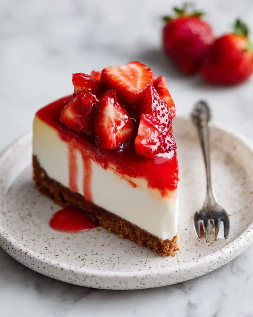 Creamy Gluten-Free Cheesecake with Fresh Strawberry Topping Recipe