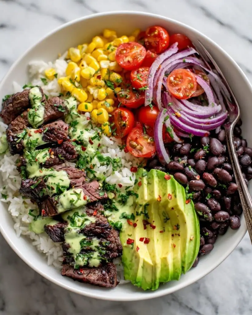 Cilantro Lime Steak and Rice Bowls Recipe