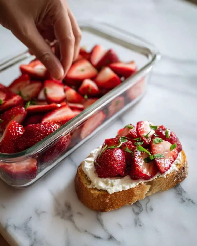 Roasted Strawberry Whipped Ricotta Bruschetta Recipe