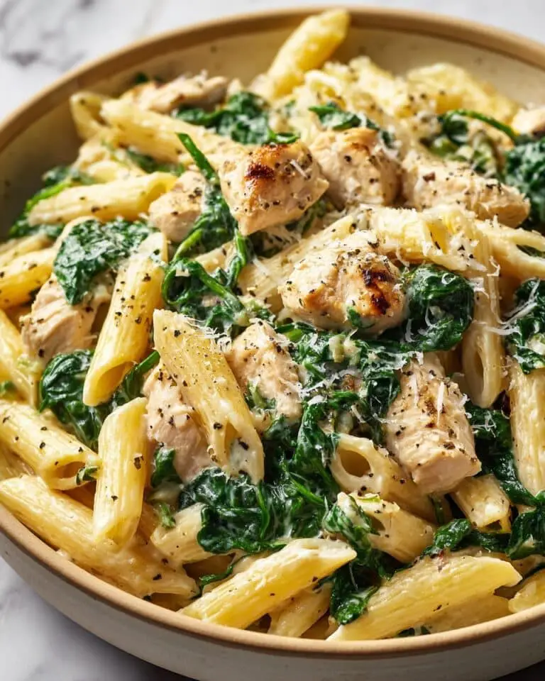 Creamy Chicken Spinach Pasta Recipe